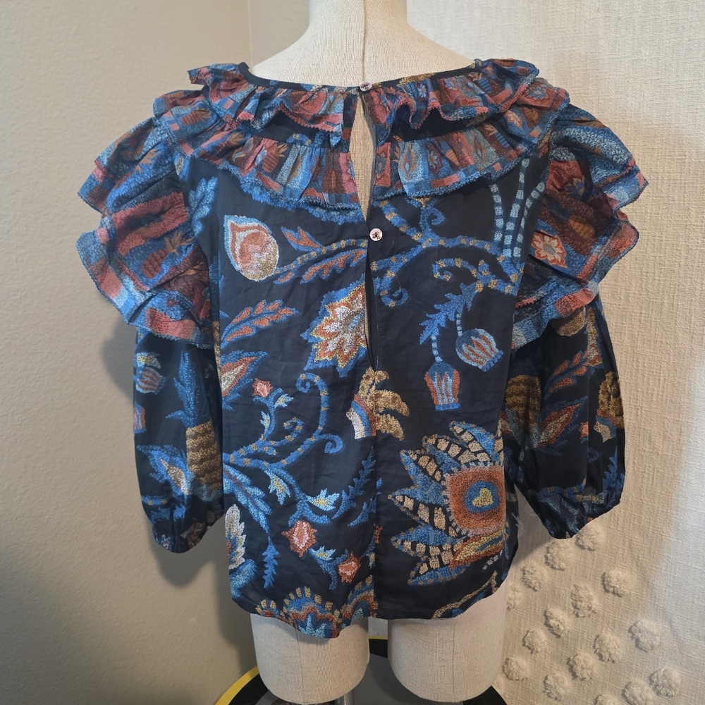 Floral Ruffle Blouse - Multicolor - Picture 3 of 13
